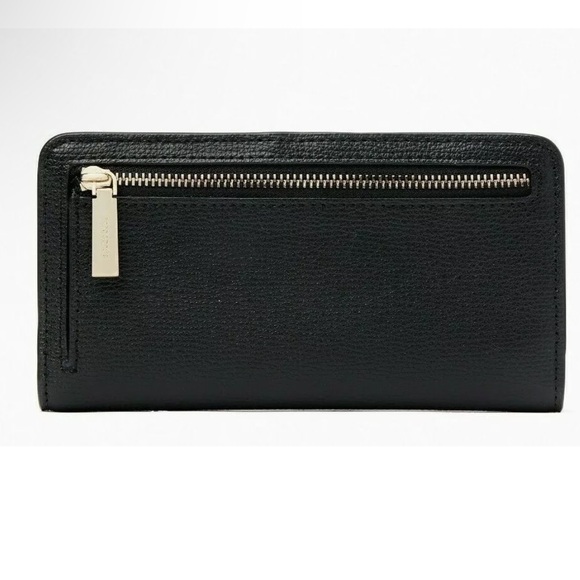 New Kate Spade Darcy Large Slim Bifold Wallet Grain Leather Black - Picture 2 of 3